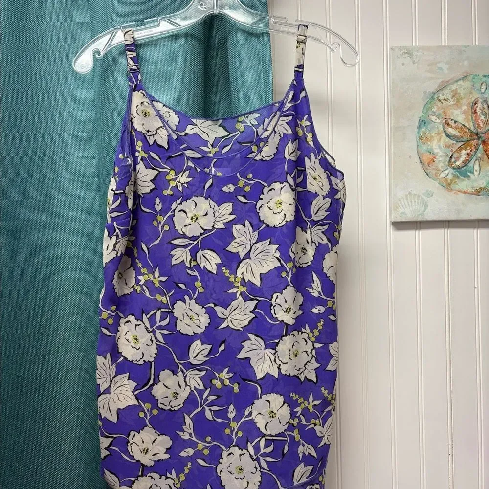 CAbi Purple, Black & White Blouse Size M